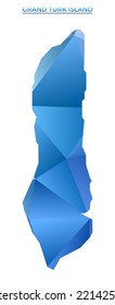 Vector polygonal Grand Turk Island map. Vibrant geometric island in low poly style. Authentic illustration for your infographics. Technology, internet, network concept.
