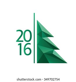 Vector polygonal Happy New Year 2016 