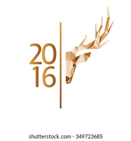 Vector polygonal Happy New Year 2016 