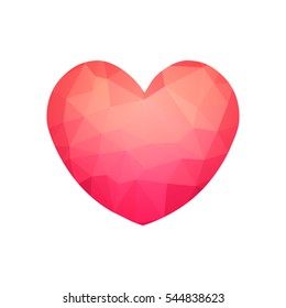 Vector polygonal heart isolated on a white background. Love symbol for Valentines day