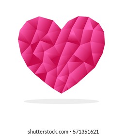 Vector polygonal heart isolated on a white background  