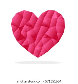 Vector polygonal heart isolated on a white background  