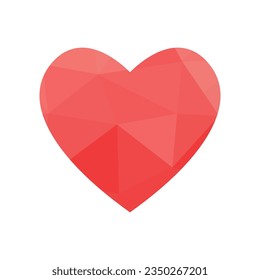 Vector polygonal heart on white background.