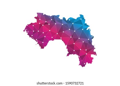 Vector polygonal hungary map. Low poly design. map made of triangles on white background. geometric rumpled triangular low poly style gradient graphic. Vector Illustration EPS10.