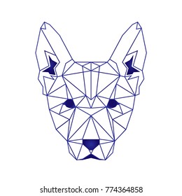 Vector polygonal illustration of dog head.