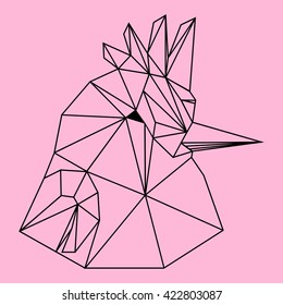 Vector polygonal illustration with geometric bird with stars in constellation. Origami style.