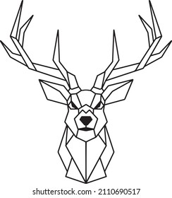 Vector polygonal illustration with geometric deer