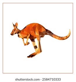 VECTOR POLYGONAL ILLUSTRATION OF KANGAROO