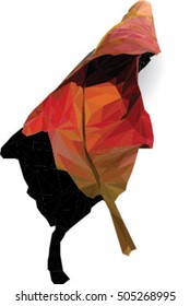 Vector polygonal illustration of Leaves. Symbol represents the fallen leaves on the ground in the dry season.