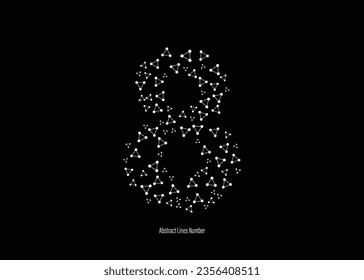 vector Polygonal illustration of numbers from zero to nine. made from lines and dots. vector lines and dot polygon shape numbers.