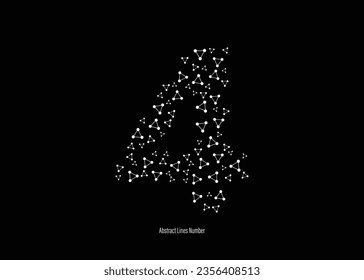 vector Ilustración poligonal de números de cero a nueve. hecho de líneas y puntos. líneas vectoriales y números de forma de polígono de puntos.