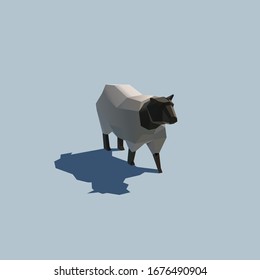 Vector 
polygonal illustration of sheep animal 