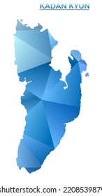 Vector polygonal Kadan Kyun map. Vibrant geometric island in low poly style. Appealing illustration for your infographics. Technology, internet, network concept.