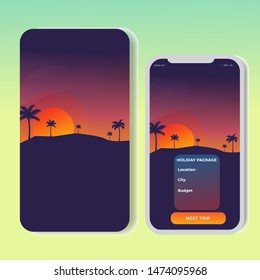 Vector polygonal landscape illustration 
beautiful plains in the afternoon with trees. For Mobile aps,  vertical ads website, printed materials. Image Picture Background 