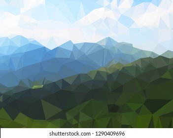 Vector polygonal landscape with mountains.Abstract low poly illustration