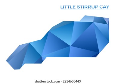 Mapa de cayo de pequeño tirrupo poligonal vectorial. Isla geométrica vibrante con un estilo de polos bajo. Ilustración atractiva para sus infografías. Tecnología, Internet, concepto de red.