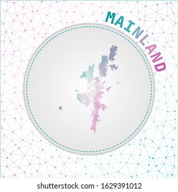 Vector polygonal Mainland map with a network mesh background. Mainland illustration in a technology and telecommunication concept style. Classy vector illustration.