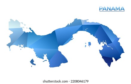 Mapa de Panamá polígono vector. Vibrante país geométrico en bajo estilo de poli. Ilustración radiante para sus infografías. Tecnología, Internet, concepto de red.