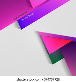 Vector Polygonal Material Design. Mix old and new styles. Used opacity layers for shadows