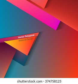 Vector Polygonal Material Design. Mix old and new styles. Used opacity layers for shadows