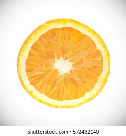 Vector Polygonal Orange Fruit Icon. EPS10