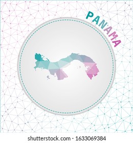 Vector polygonal Panama map. Map of the country with network mesh background. Panama illustration in technology, internet, network, telecommunication concept style. Radiant vector illustration.