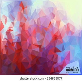 Vector polygonal pattern. Contemporary abstract geometry background. Color banner. Spectrum digital backdrop. Modern and trendy design. Creative crumpled polygon.