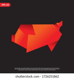 Vector polygonal pig illustration. Geometric animal illustration art. 