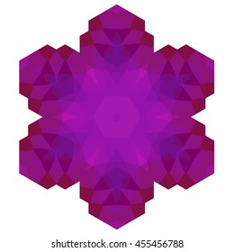 Vector Polygonal Pink Symbol Isolated on White Background