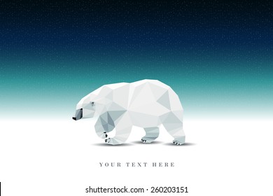 Vector polygonal polar bear 