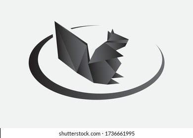 vector polygonal rabbit head, black rabbit logo on a white background. the origami rabbit logo. Illustration of paper rabbit. perfect for business, tenology, community and others. LOGO BUNNY. BUNNY
