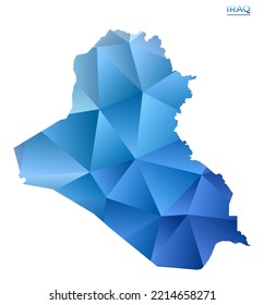 Vector polygonal Republic of Iraq map. Vibrant geometric country in low poly style. Neat illustration for your infographics. Technology, internet, network concept.