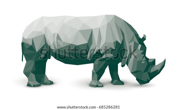 多角サイのベクター画像イラスト 幾何学的な動物のイラストアート