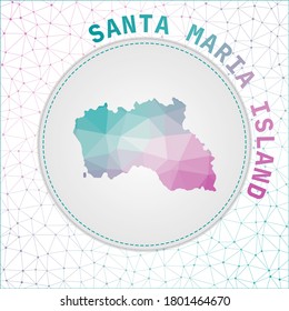 Vector polygonal Santa Maria Island map. Map of the island with network mesh background. Santa Maria illustration in technology, internet, network, telecommunication concept style.
