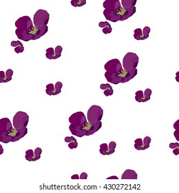 Vector polygonal seamless pattern, background with purple flower, eglantine, perfect background for cover, cartoon, cloth, interior design and wrapping paper on the pink background, brier picture