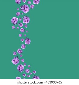 Vector polygonal seamless pattern with roses, floral pattern, flower pattern with roses on the vertical direction, perfect background for wall paper, cover, fabric and interior design, low poly image