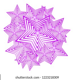 Vector polygonal stars on a white background. Pop-art background.