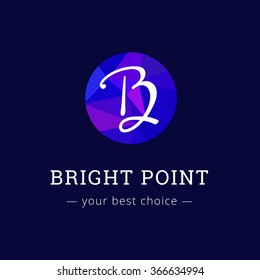 Vector polygonal style elegant B letter logo