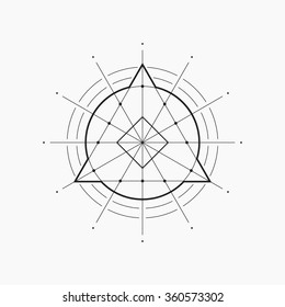 Vector polygonal triangle, geometric element, un-expanded strokes