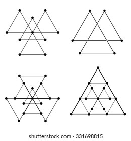 Vector Polygonal Triangles . Hipster Line Design Element . Geometric Logo . 