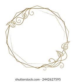Marco de estilo vintage poligonal vectorial con decoración floral.