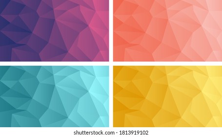 Kollektion mehrfarbiger Vektorhintergründe.Abstrakte Kollektion polygonaler Hintergrund.