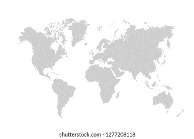 Vector polygonal world map background.  Low poly art