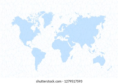 Vector polygonal world map background.  Low poly art