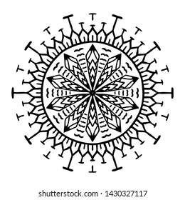 Vector polynesian maori tribal style mandala design motif