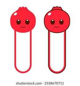 Vector Pomegranate Bookmark Flat Design Illustration