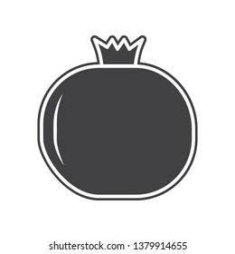 Vector Pomegranate icon. Element of Fruits and vegatables for mobile concept and web apps icon. Glyph, flat icon for website design and development, app development