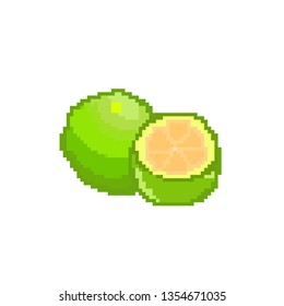 vector pomelo concept in pixel art