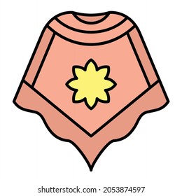 Vector Poncho Filled Outline Icon Design
