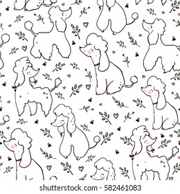 Vector Poodle Pattern.